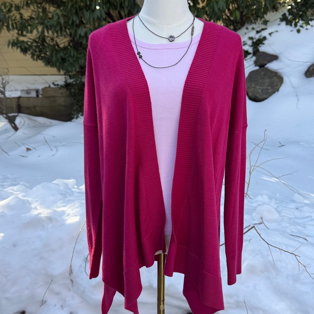 ANN TAYLOR LOFT CLASSIC RED OPEN CARDI /CARDIGAN SWEATER -S ❤️🥰